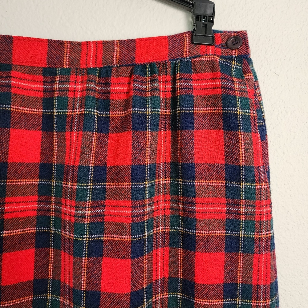 Pendleton Authentic Royal Stewart Tartan Wool Plaid Vintage Skirt Size 16